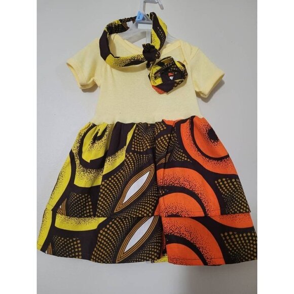 African print baby girl onesie dress for 12months old - Picture 9 of 10